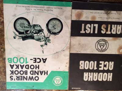 Parts list and owners manual originals both