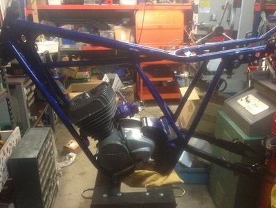 Frame with engine