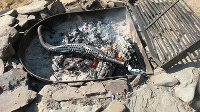 Into the fire pit with a bed of hot coals