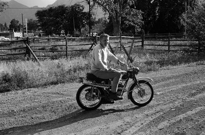 Whitey on one of the very first Hodakas ever made. It had a single digit frame number. It became the basis for my first trials motorcycle.